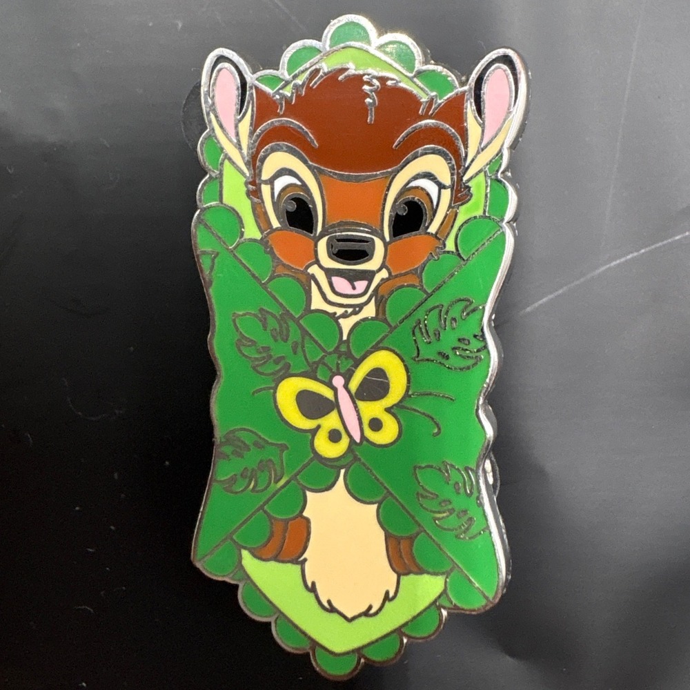 Disney Bambi Enamel Pin 1.75" Green Woodland Cottagecore 2016 Trading Pin 2035